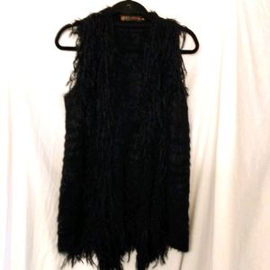 QED London faux fur ostrich vest